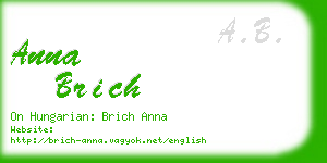 anna brich business card